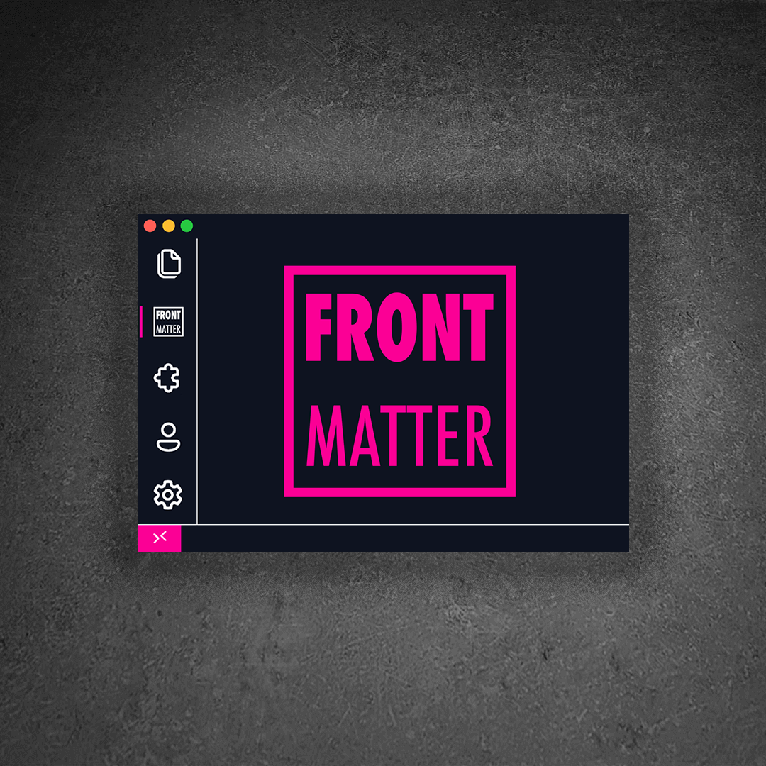 Front Matter Magenta sticker