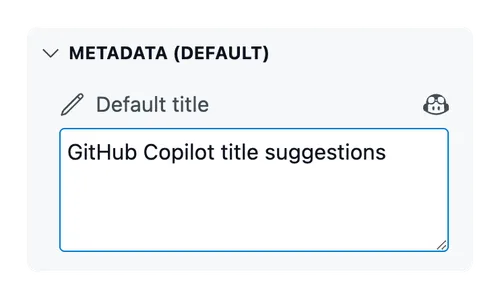 GitHub Copilot - Title suggestions