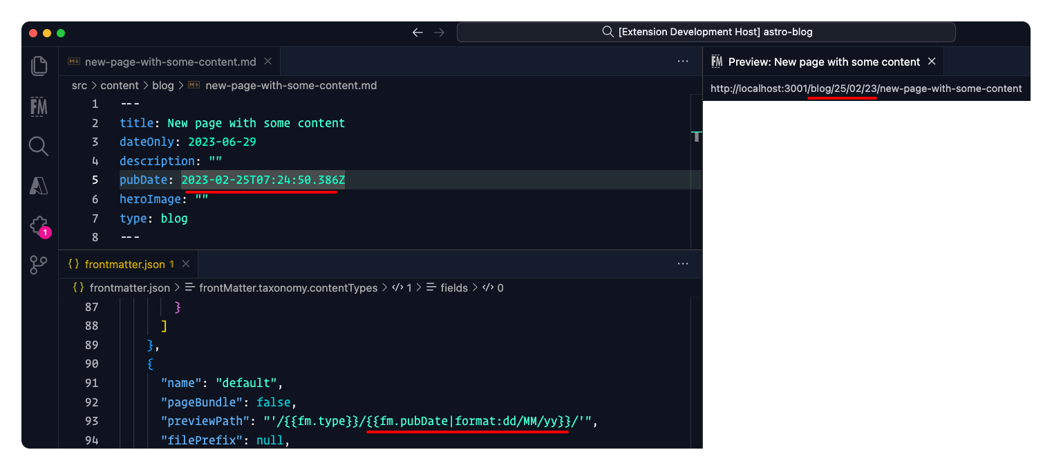 Placeholder field formatting