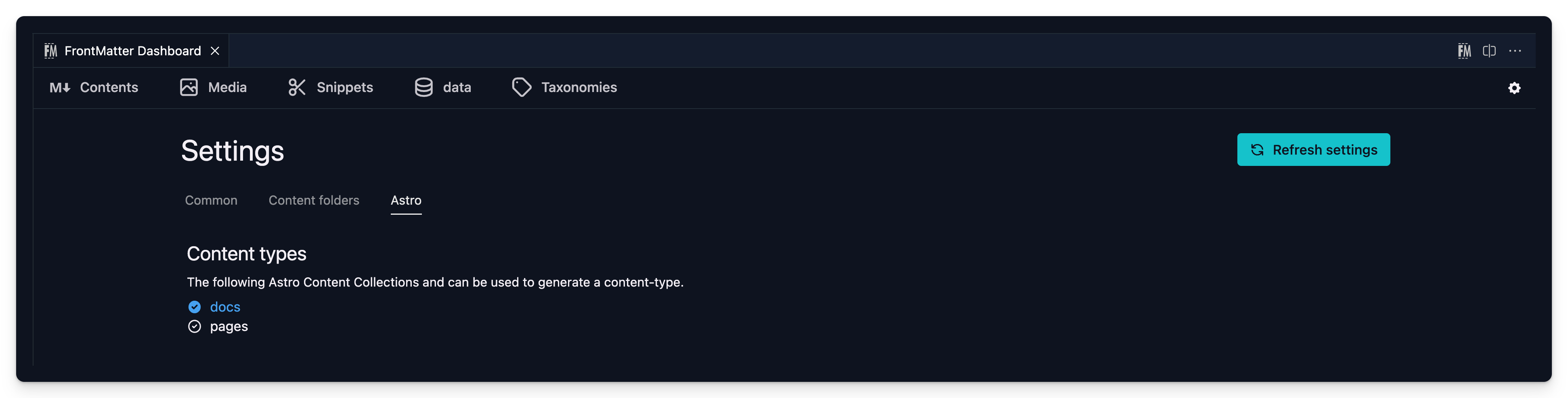 Add additional content types from Astro Content Collections